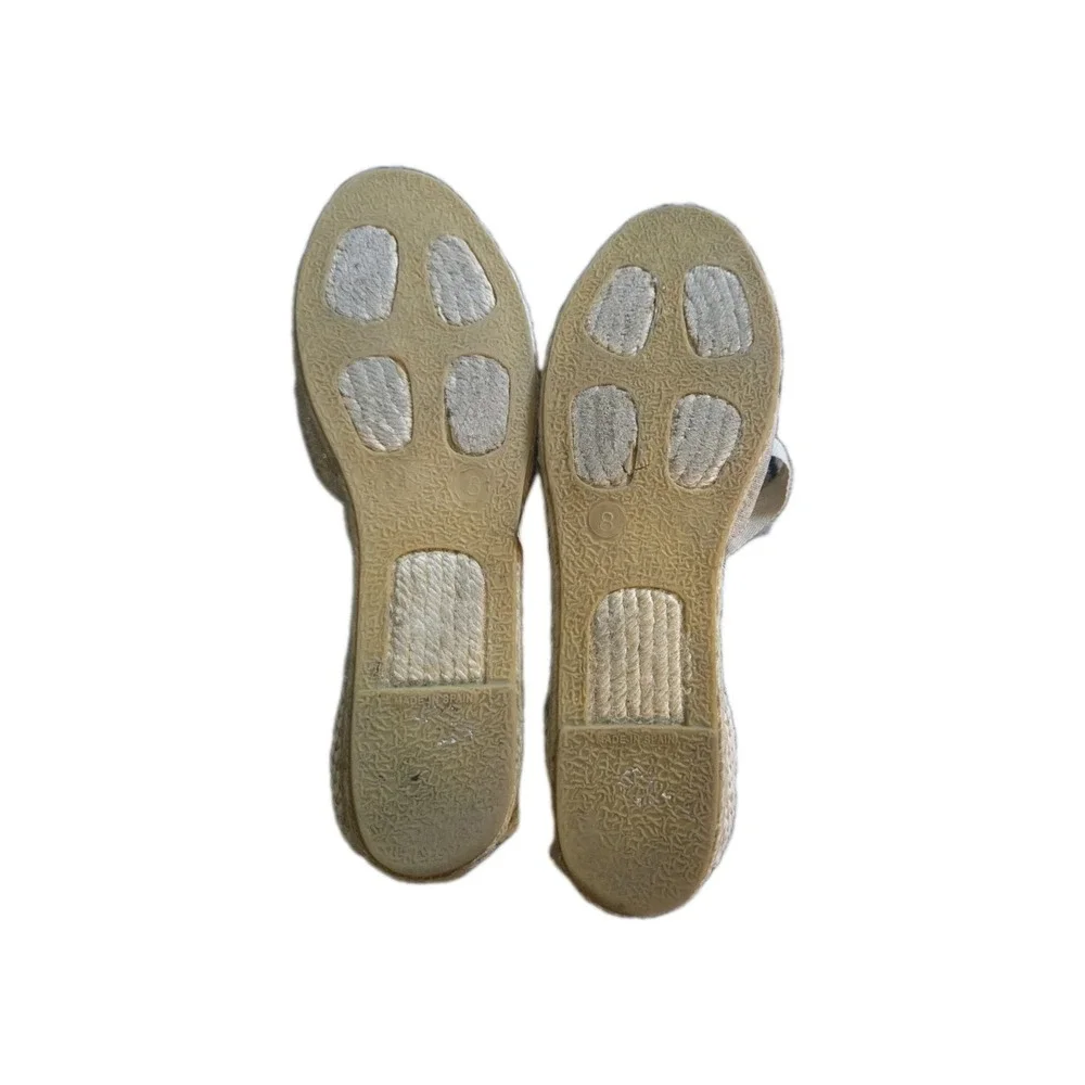 J.Crew Women's Lace-Up Espadrille‎ Flats Size 8 Beige Canvas Jute Summer Shoes
